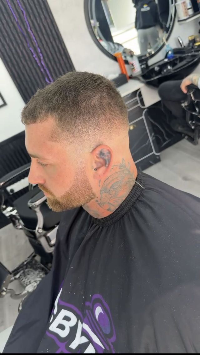 Clean short fade and beard finish at CEOFADES